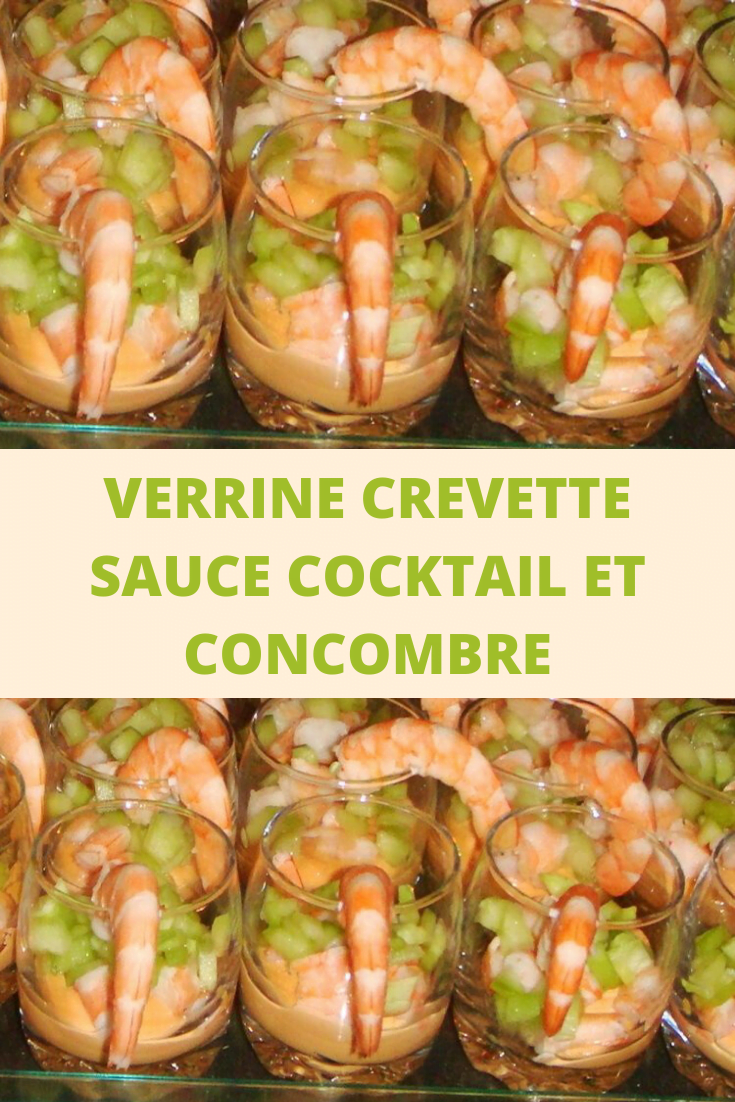 Verrine crevette sauce cocktail et concombre