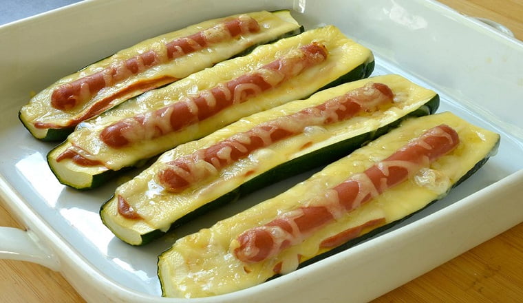 Courgettes hot-dog