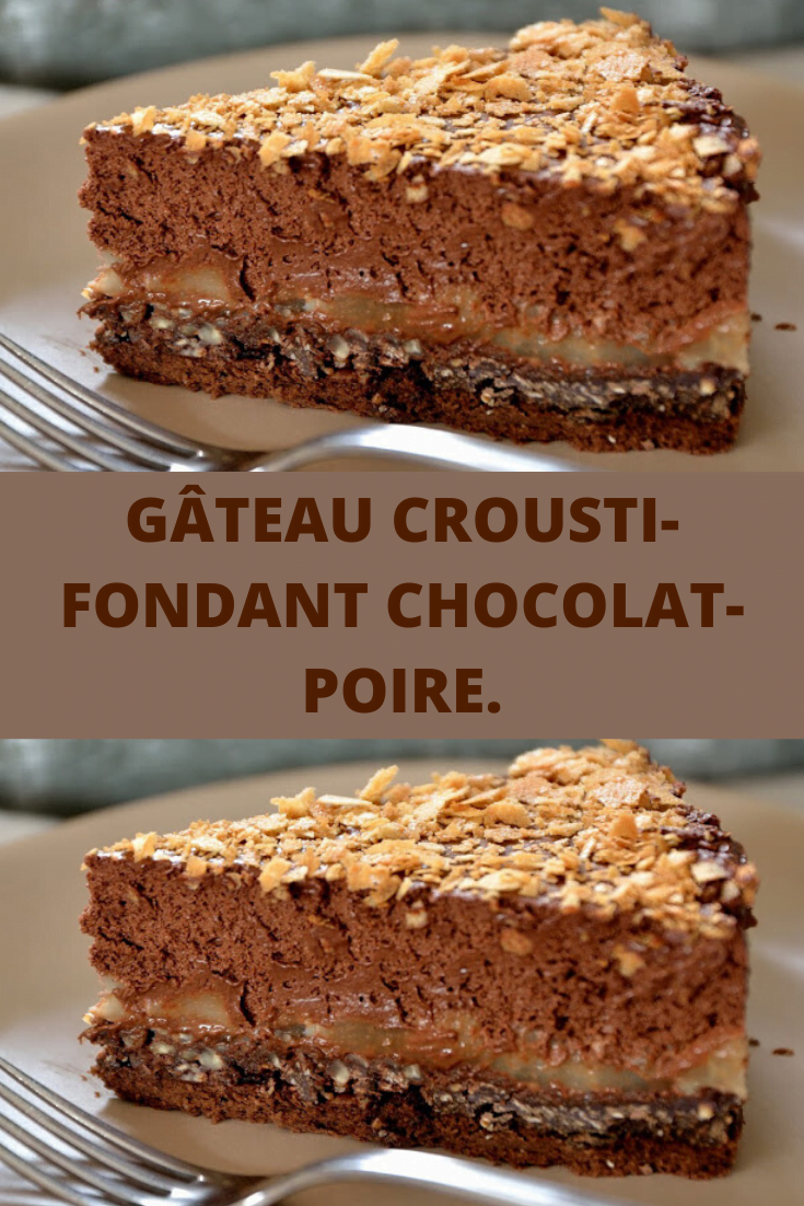Gâteau crousti-fondant chocolat-poire.